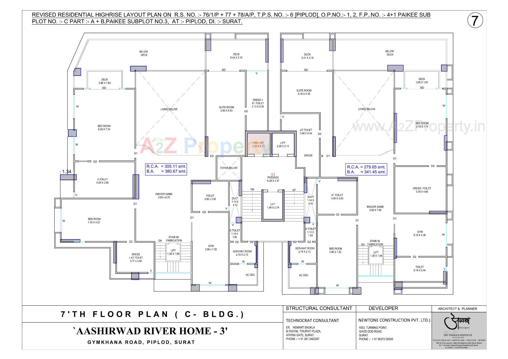 Layout of real estate project Aashirwad River Home located at Surat, Surat, Gujarat