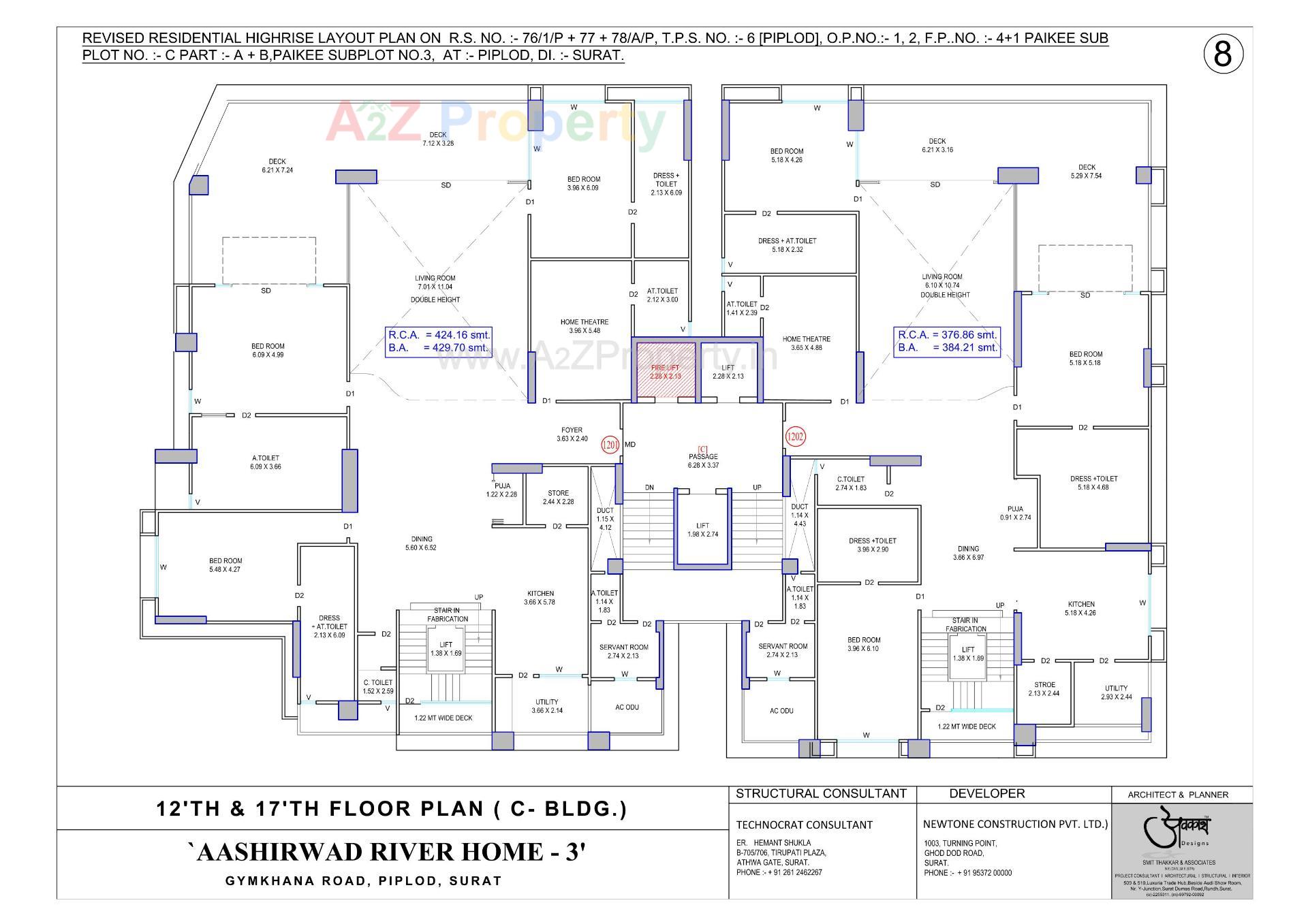 Layout of real estate project Aashirwad River Home located at Surat, Surat, Gujarat