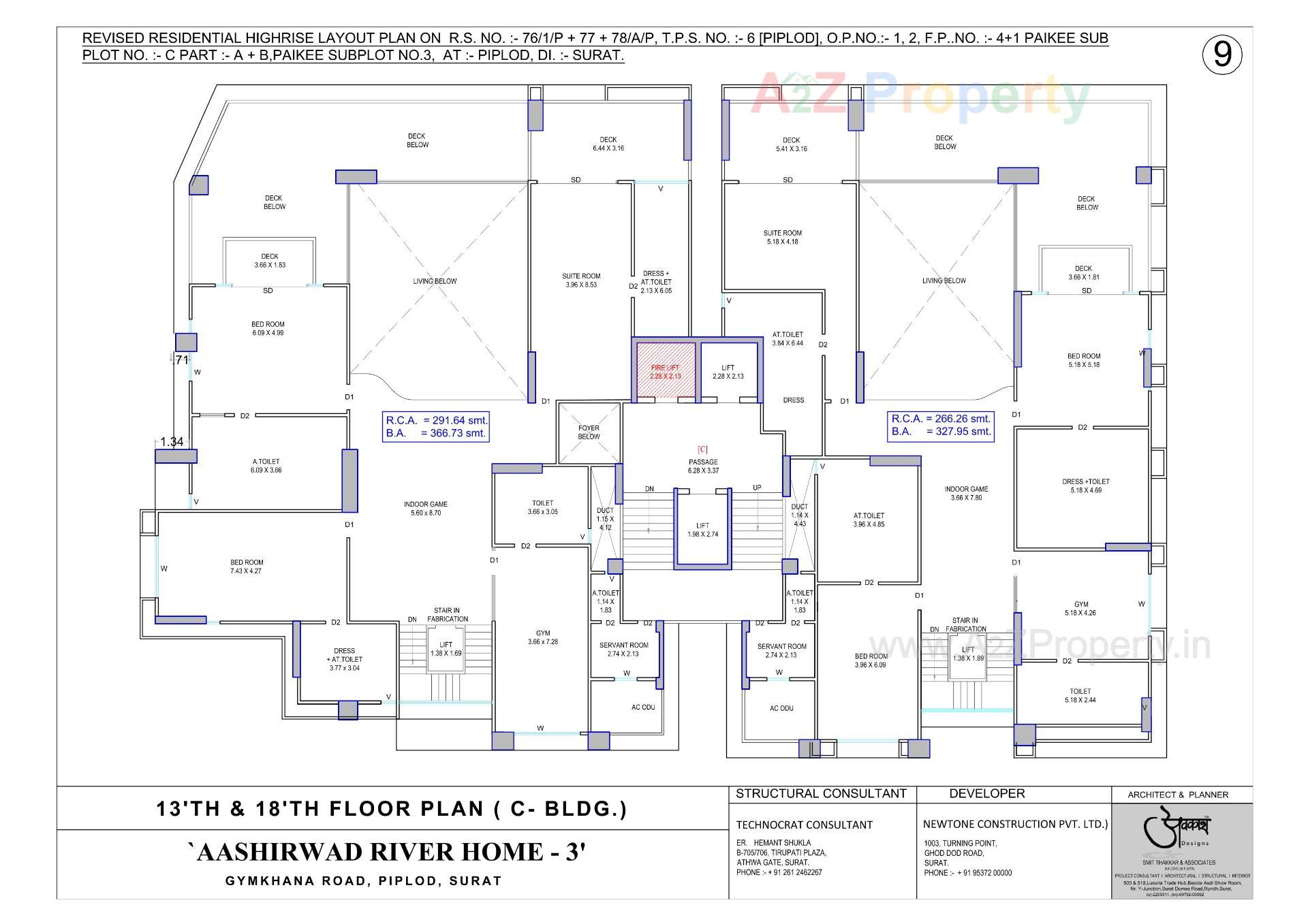 Layout of real estate project Aashirwad River Home located at Surat, Surat, Gujarat