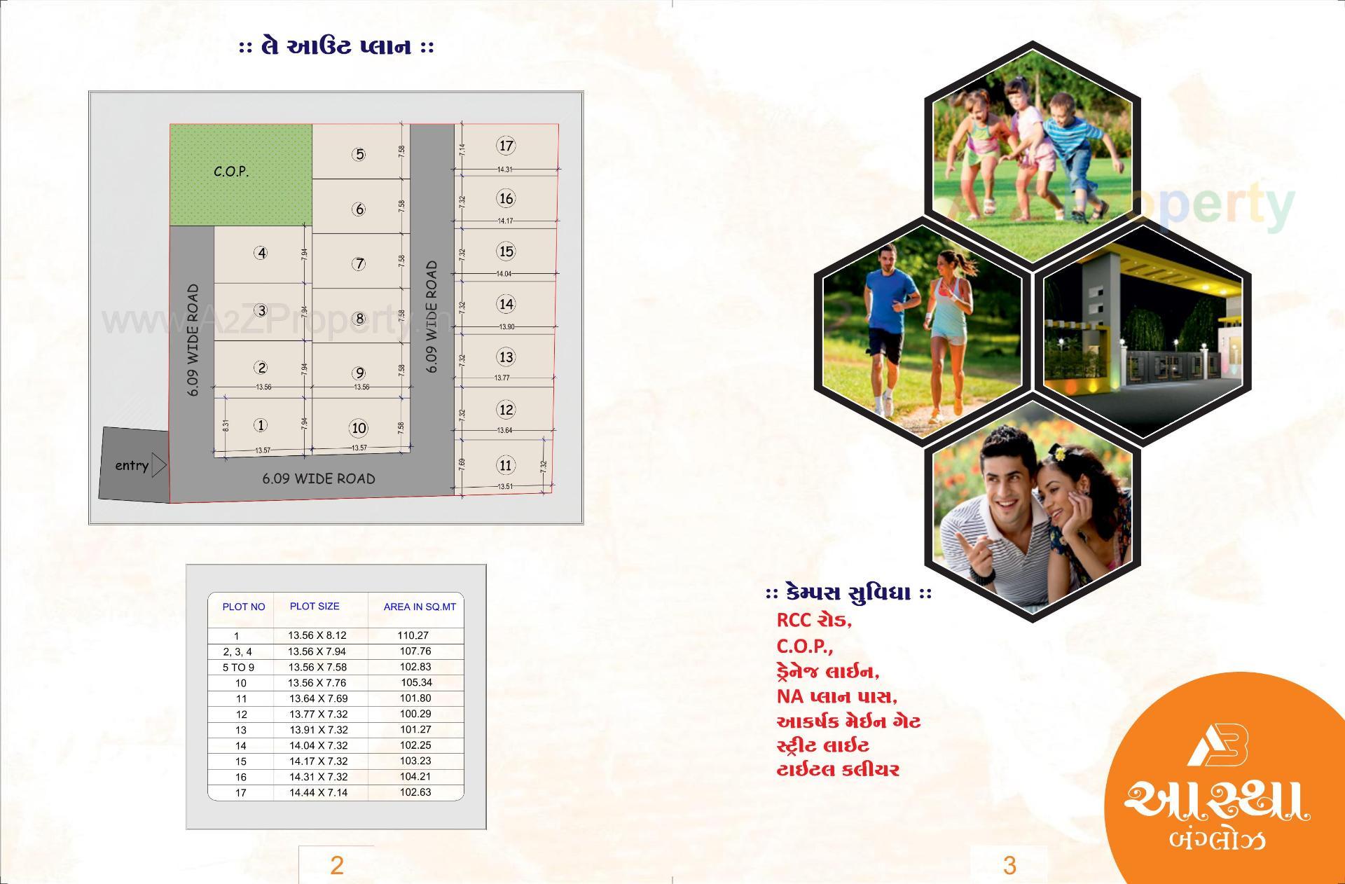 Layout of real estate project Aastha Bunglows located at Surat, Surat, Gujarat