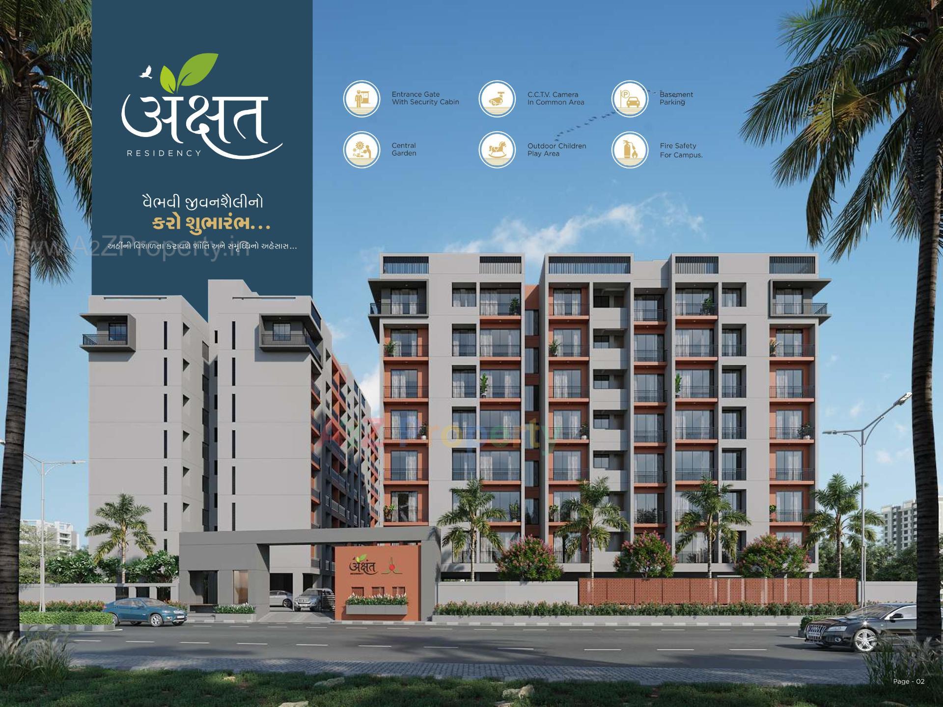 3D Elevation of real estate project Akshat Residency located at Variyav, Surat, Gujarat