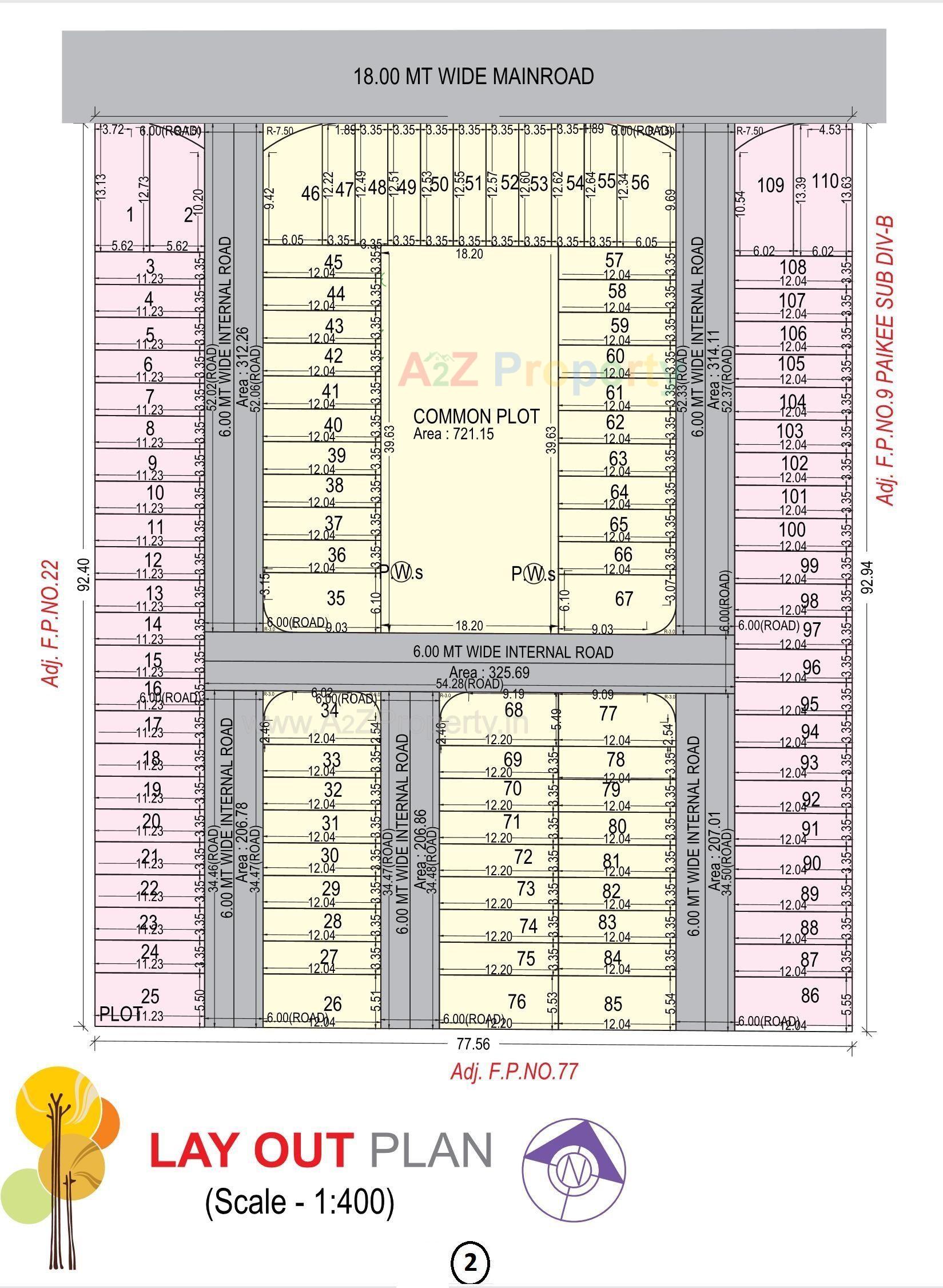 Layout of real estate project Ambika Villa located at Bhestan, Surat, Gujarat