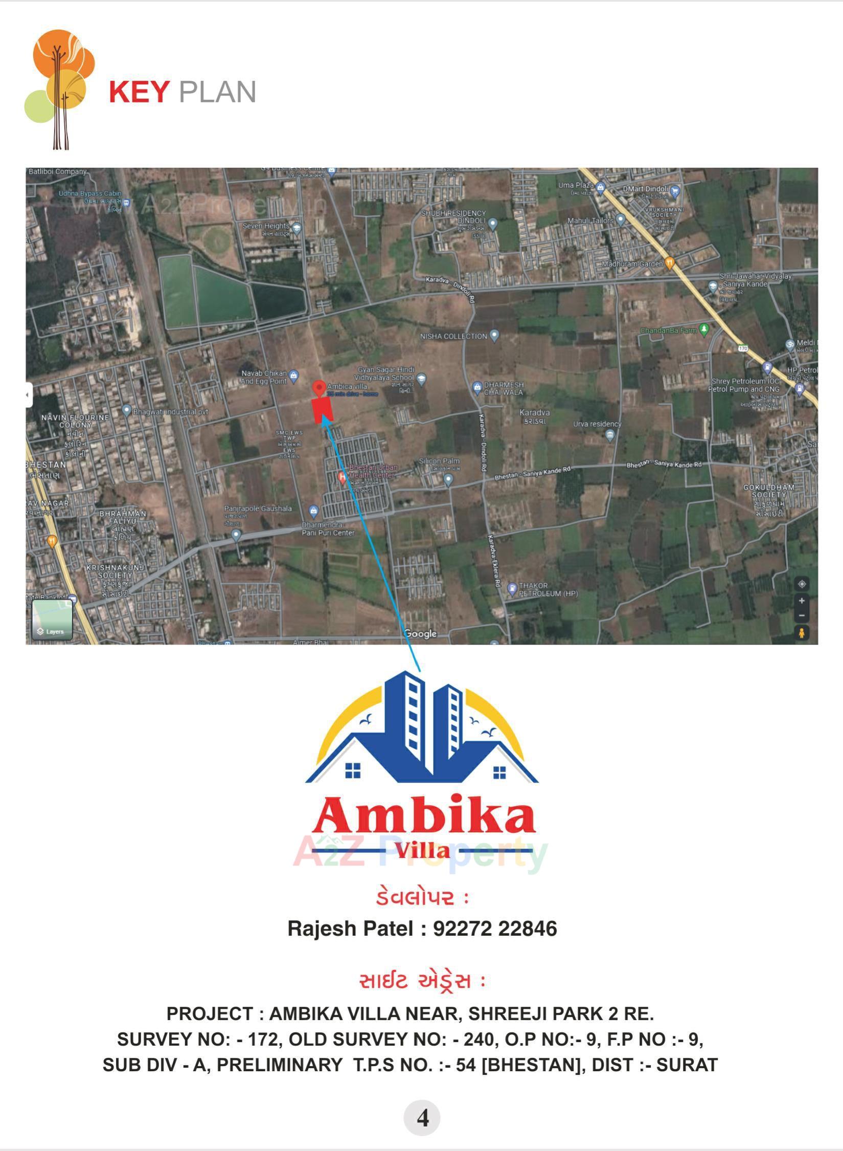  of real estate project Ambika Villa located at Bhestan, Surat, Gujarat