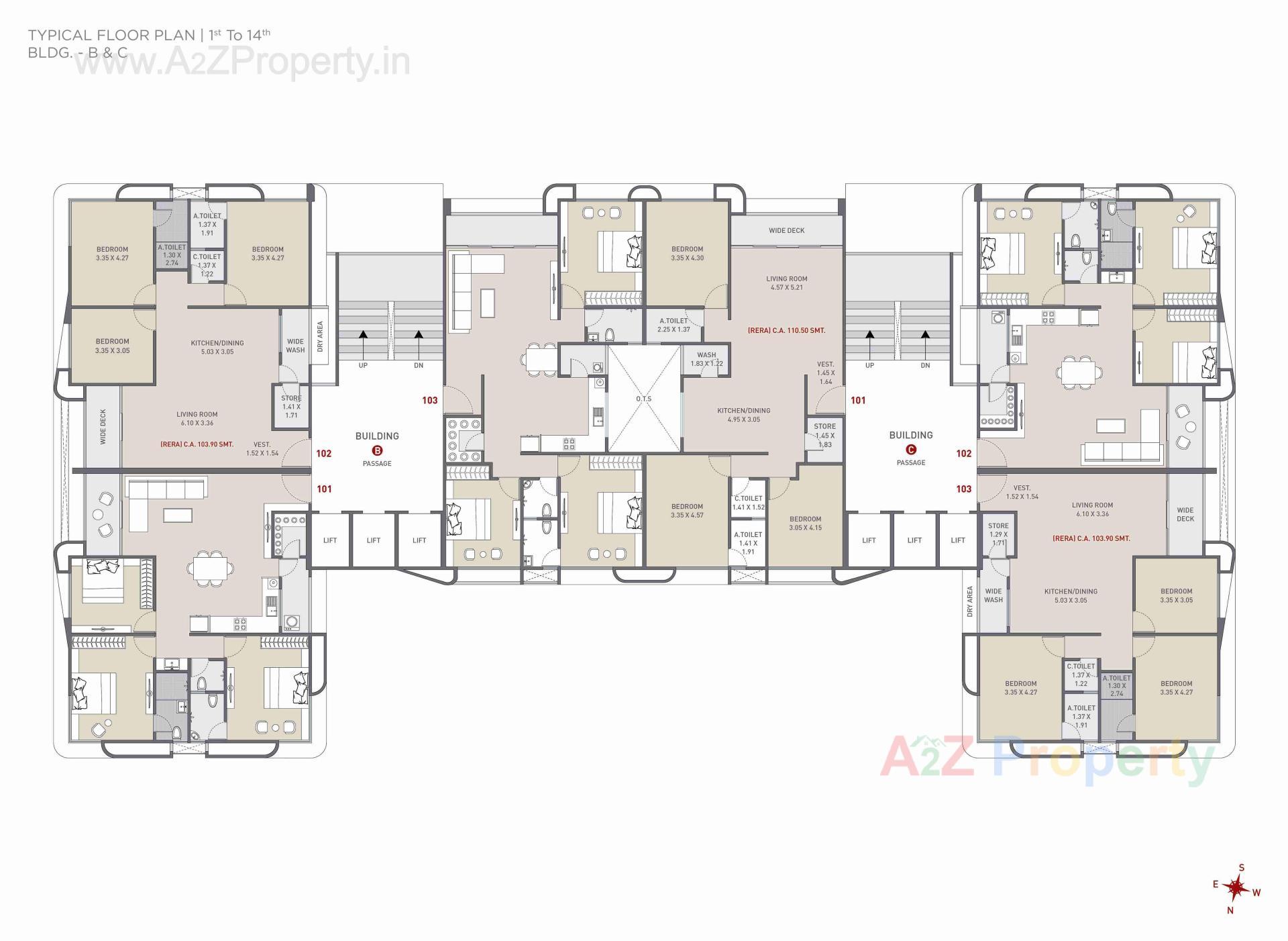 Layout of real estate project Amora located at Vesu, Surat, Gujarat