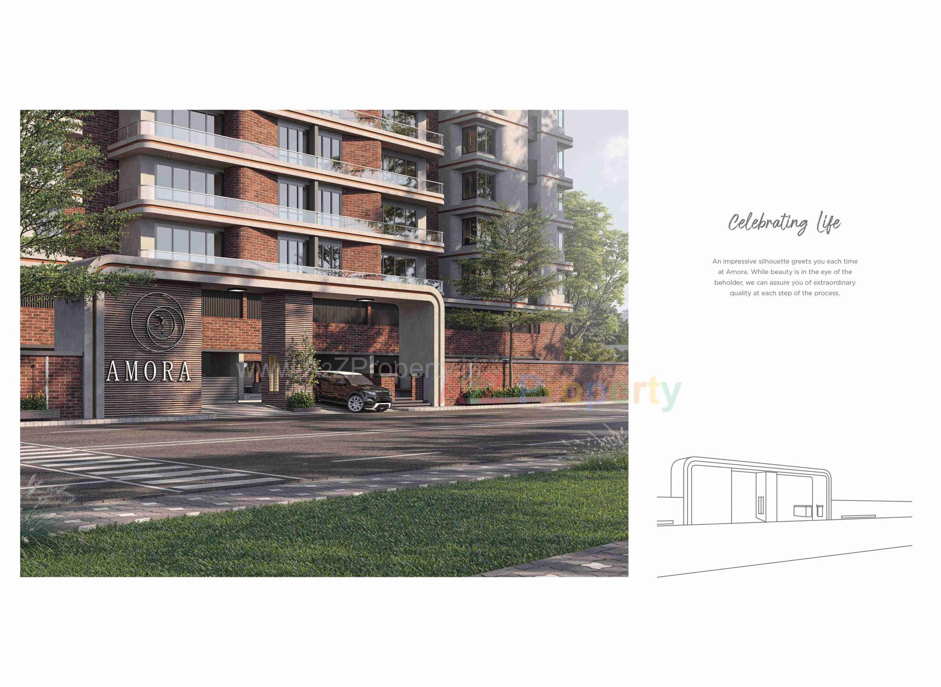 3D Elevation of real estate project Amora located at Vesu, Surat, Gujarat