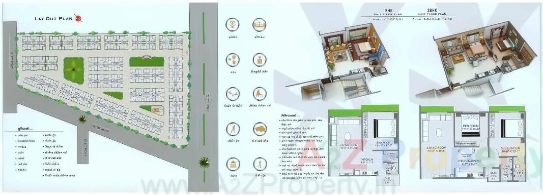 Layout of real estate project Amrut Kunj located at Kholvad, Surat, Gujarat