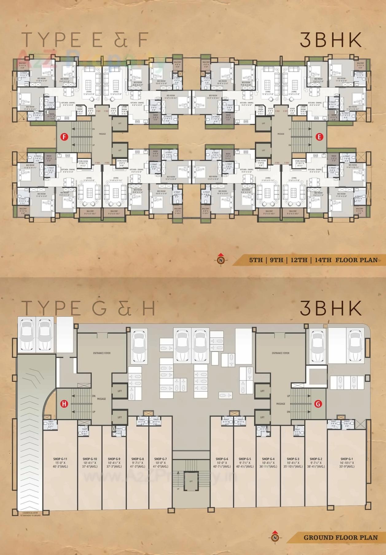 Layout of real estate project Anand Avenue located at Jahangirabad, Surat, Gujarat