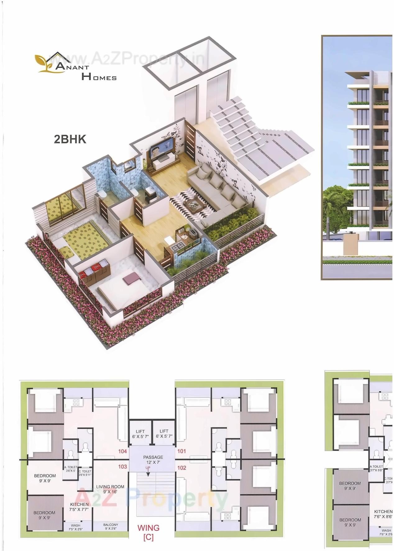 Layout of real estate project Anant Homes located at Utran, Surat, Gujarat