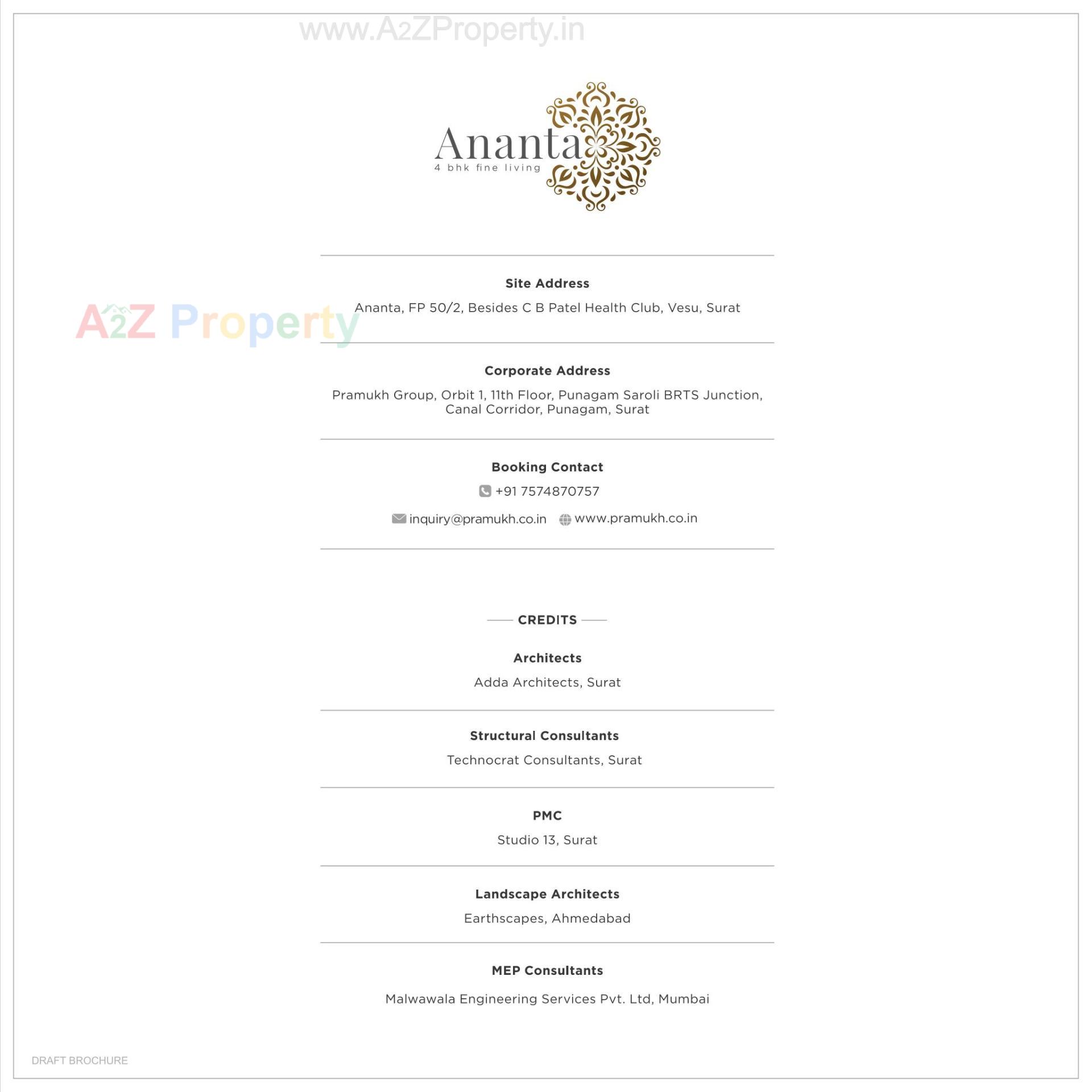  of real estate project Ananta located at Vesu, Surat, Gujarat