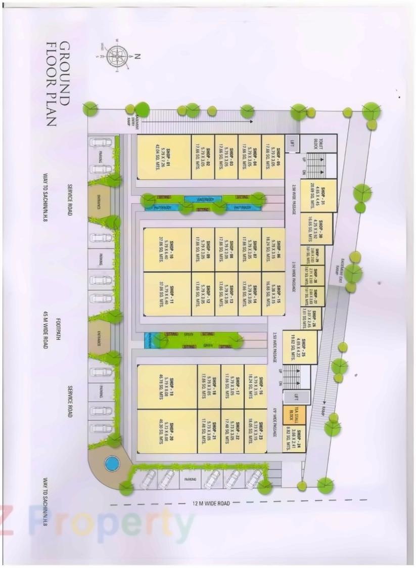 Layout of real estate project Anaya Business Center located at Bamroli, Surat, Gujarat