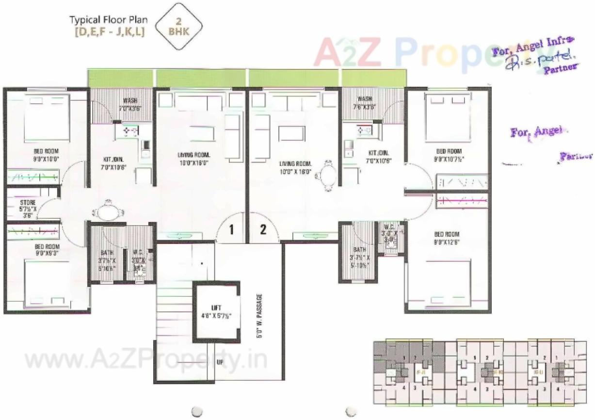 Layout of real estate project Angel Palace located at Kholvad, Surat, Gujarat