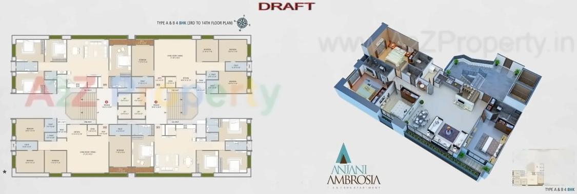 Layout of real estate project Anjani Ambrosia located at Jahangir-pura, Surat, Gujarat
