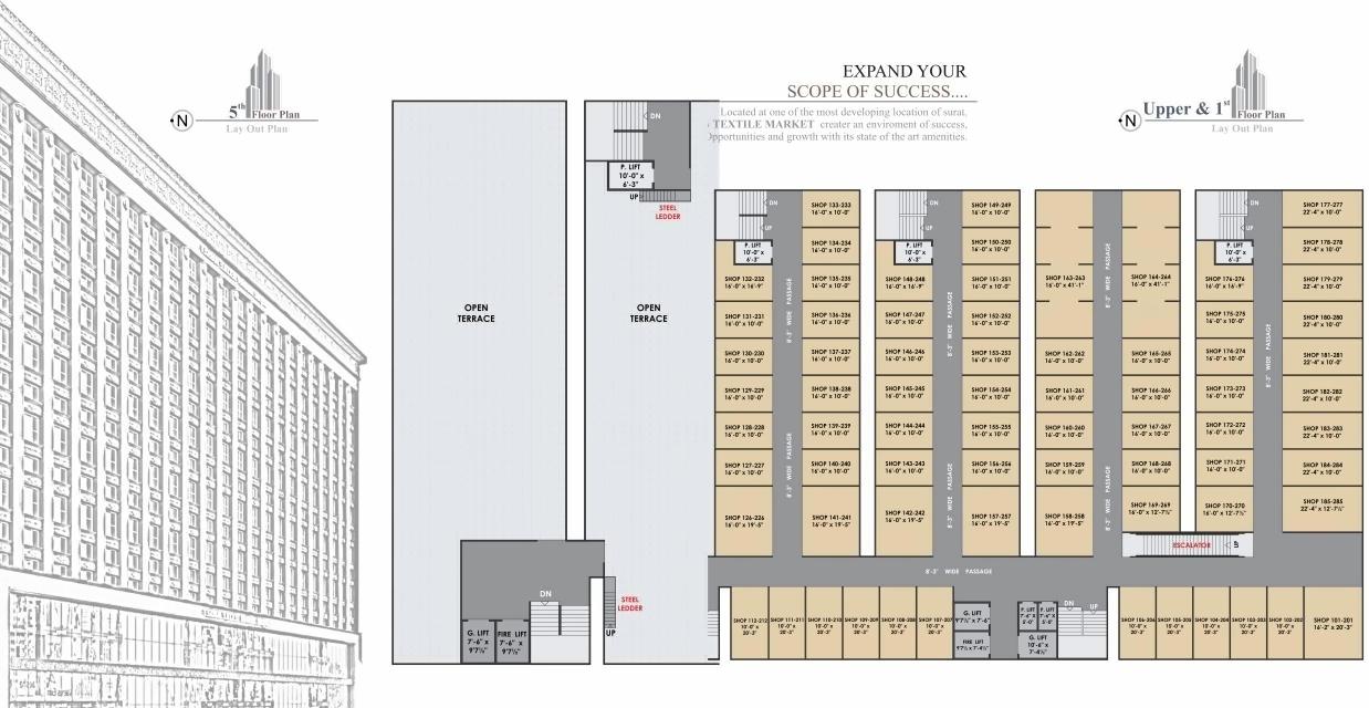 Layout of real estate project Anjani Nandan Textile Market located at Parvat, Surat, Gujarat