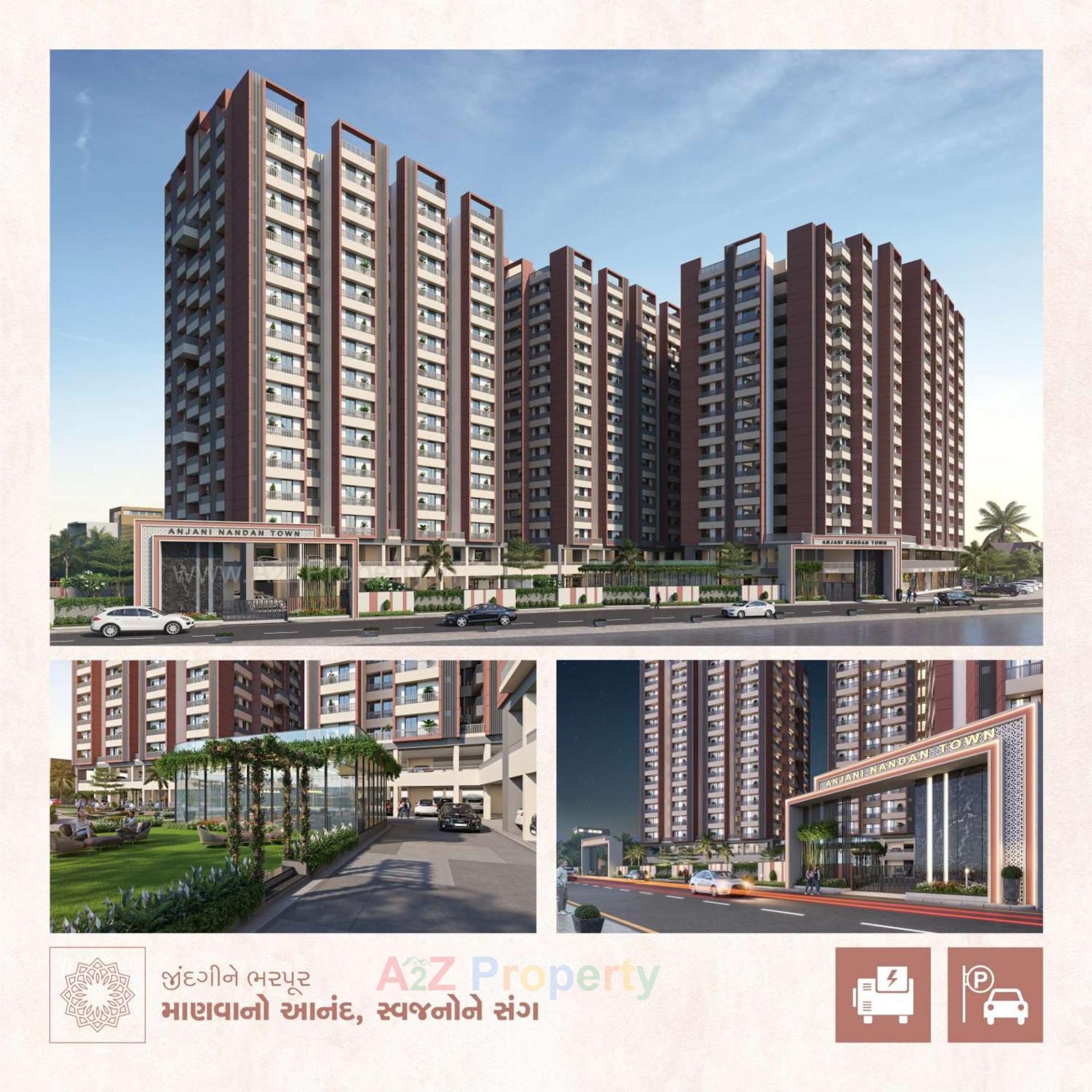 3D Elevation of real estate project Anjani Nandan Town located at Parvat, Surat, Gujarat