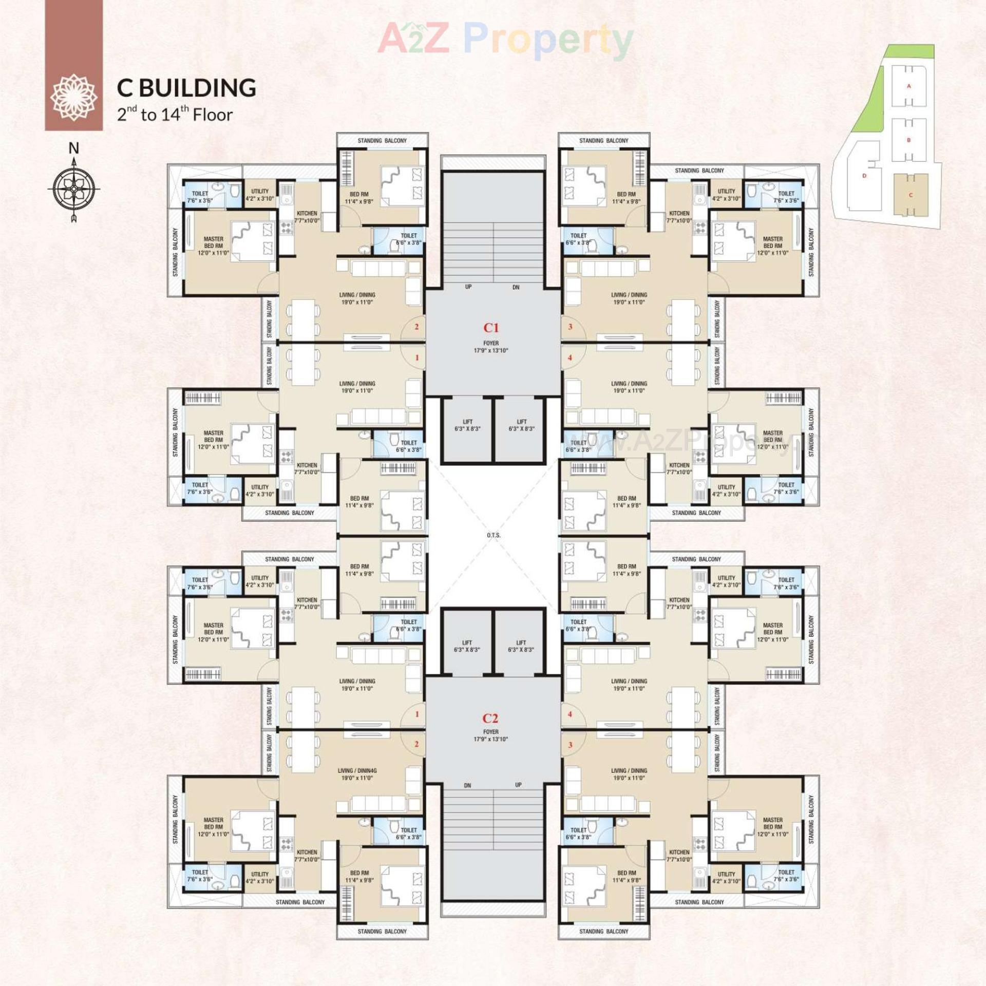 Layout of real estate project Anjani Nandan Town located at Parvat, Surat, Gujarat
