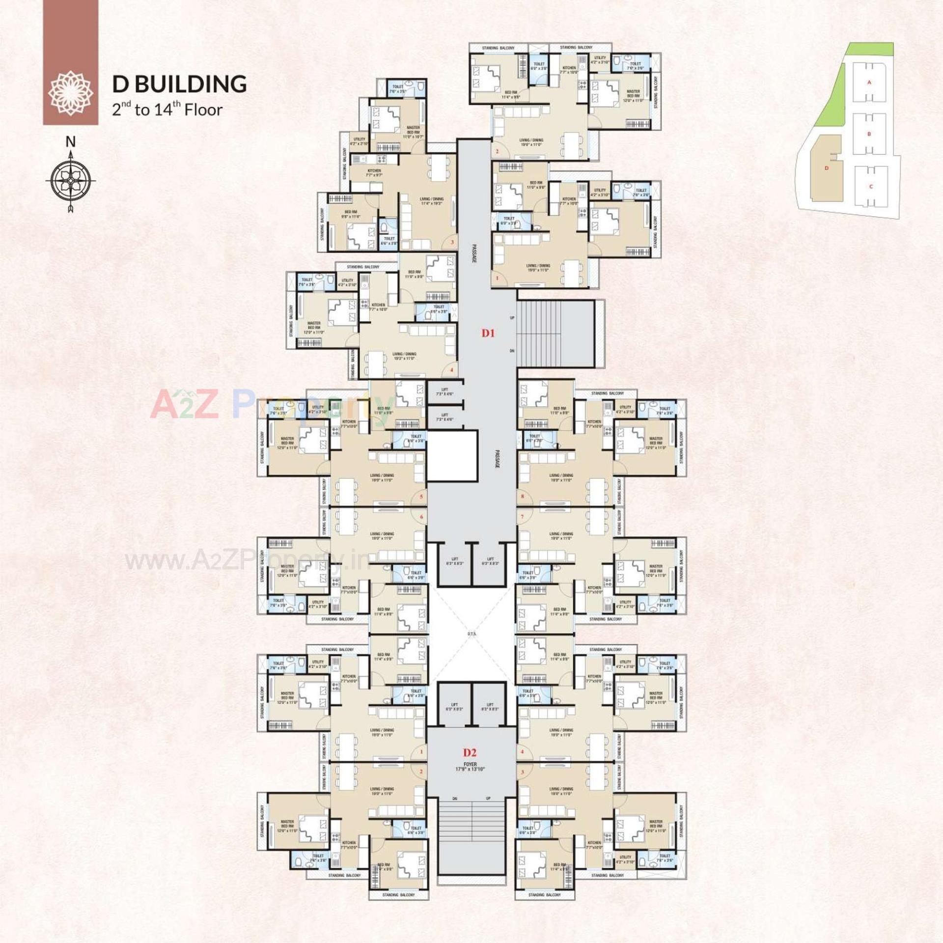 Layout of real estate project Anjani Nandan Town located at Parvat, Surat, Gujarat