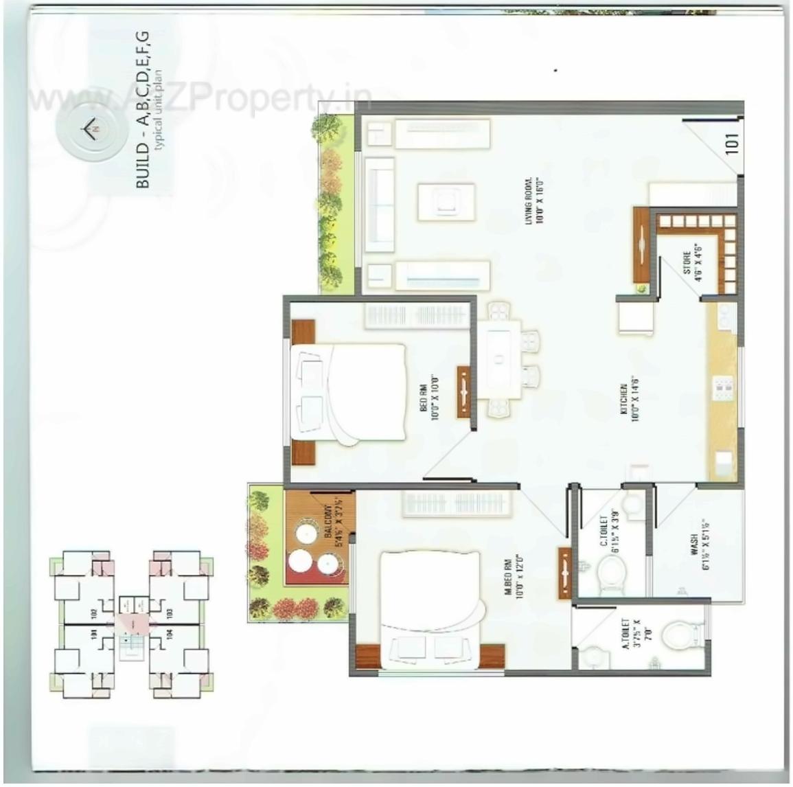 Layout of real estate project Anmol Heights located at Utran, Surat, Gujarat