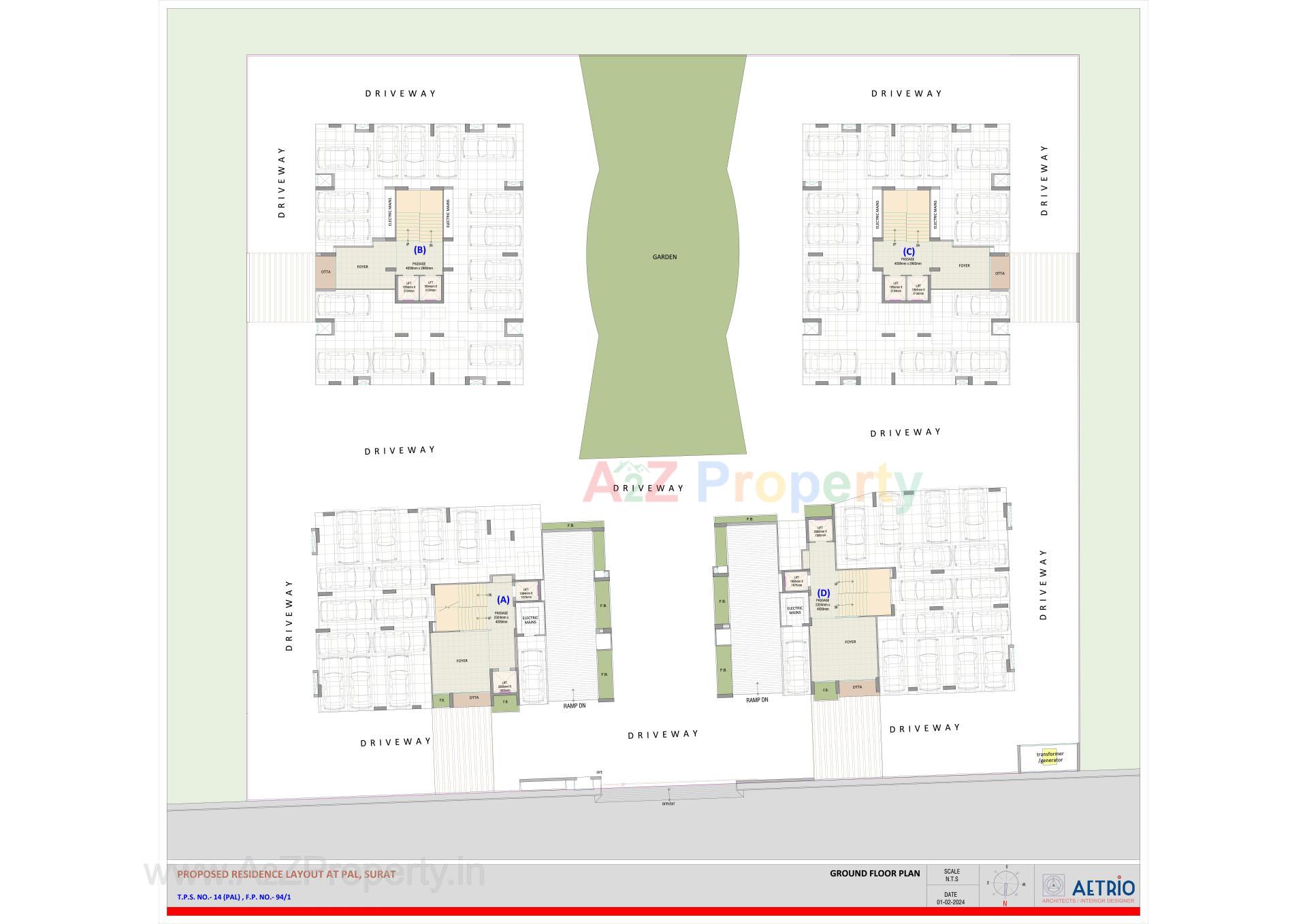 Layout of real estate project Antariksh Avenue located at Pal, Surat, Gujarat