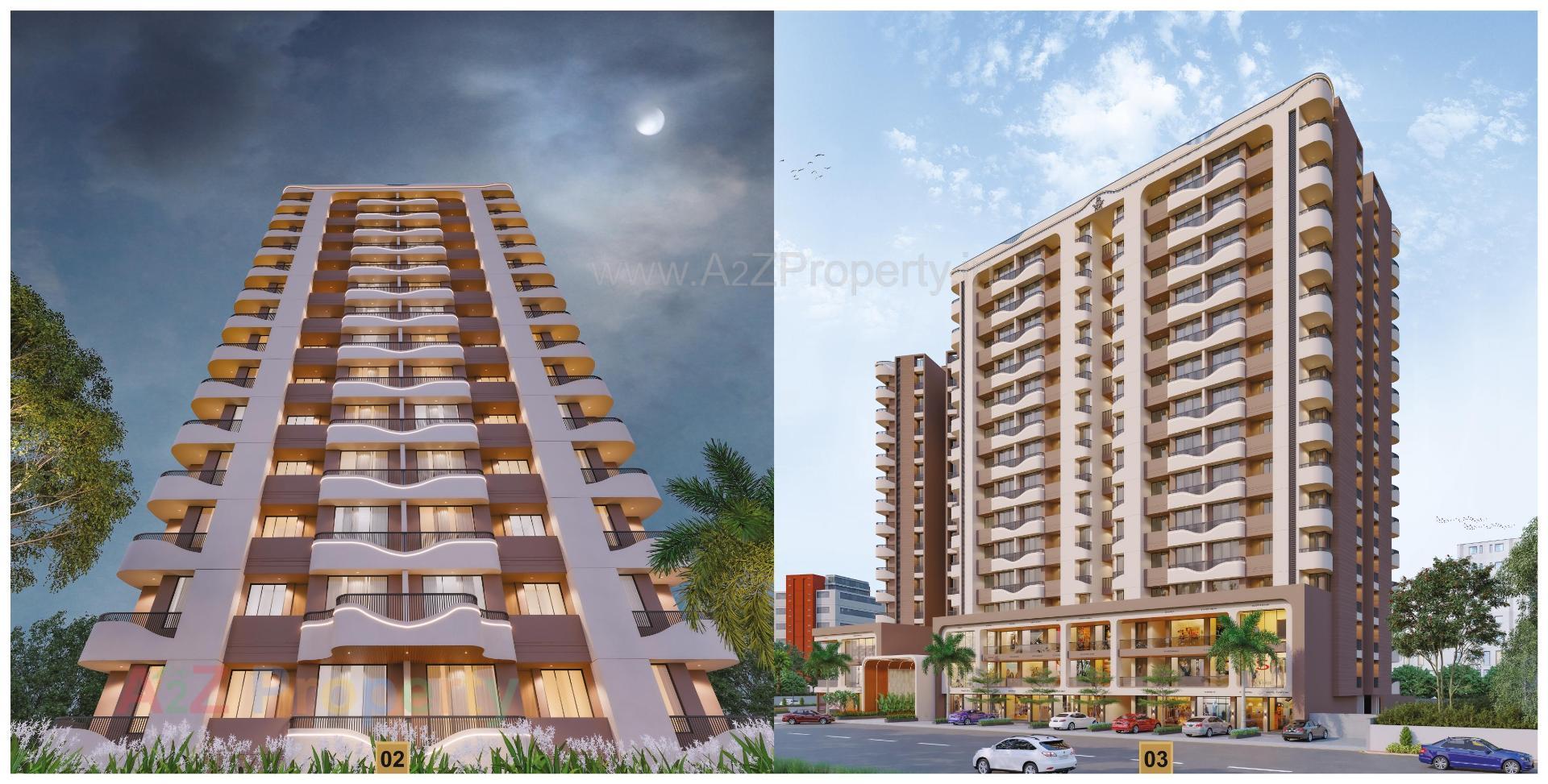 3D Elevation of real estate project Antillia Skyline located at Variav, Surat, Gujarat