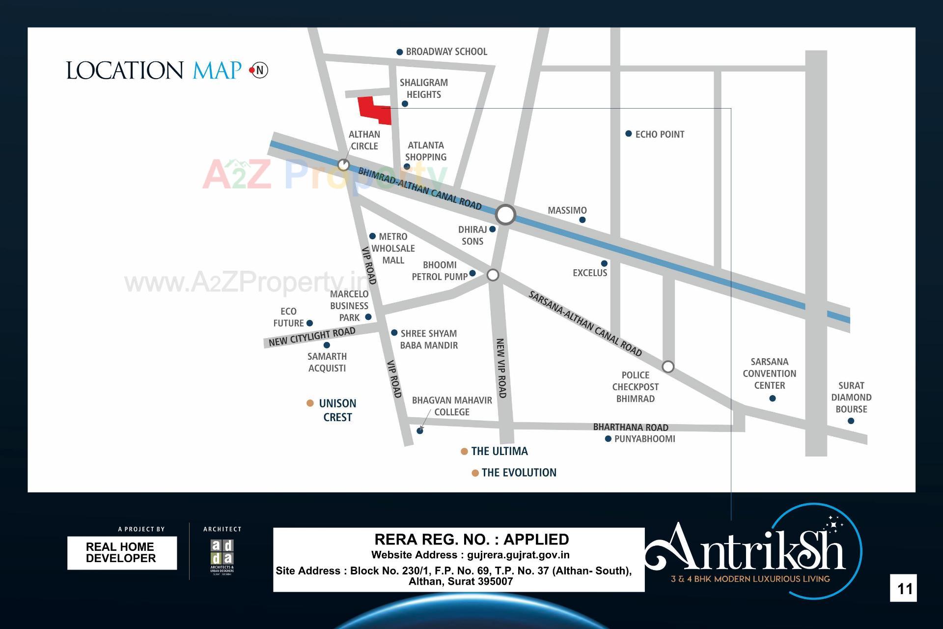  of real estate project Antriksh located at Althan, Surat, Gujarat