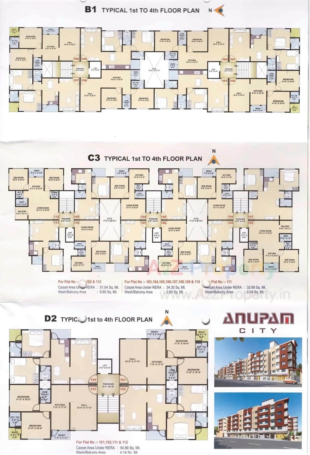 Layout of real estate project Anupam City located at Jiyav-choryasi, Surat, Gujarat