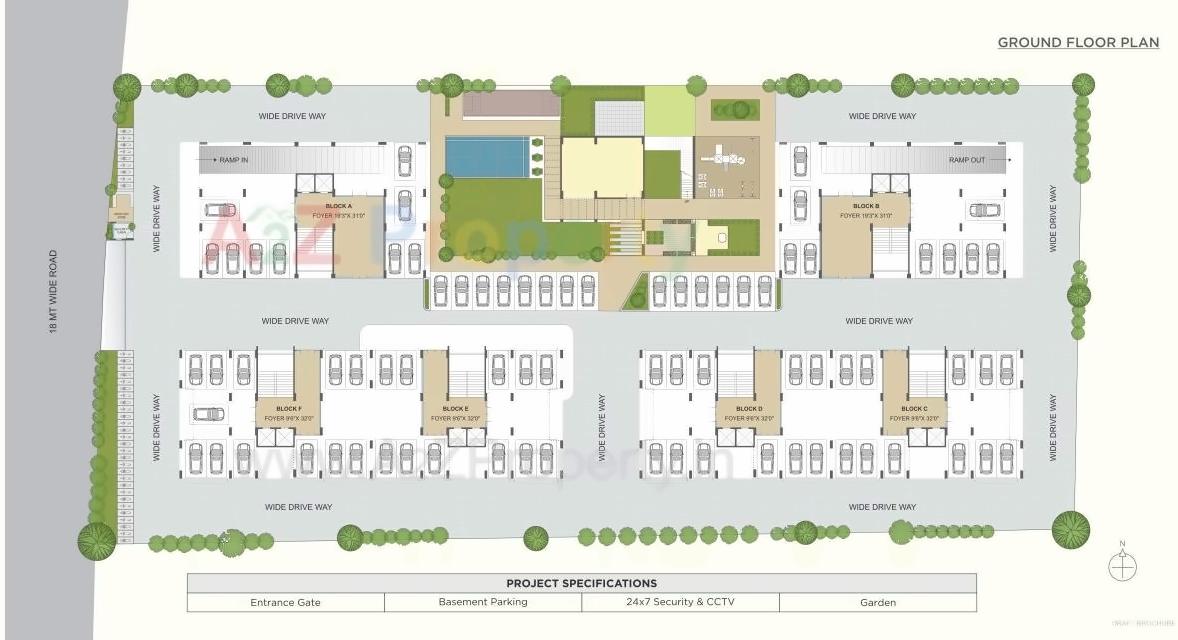 Layout of real estate project Aranya Ii located at Godadra, Surat, Gujarat