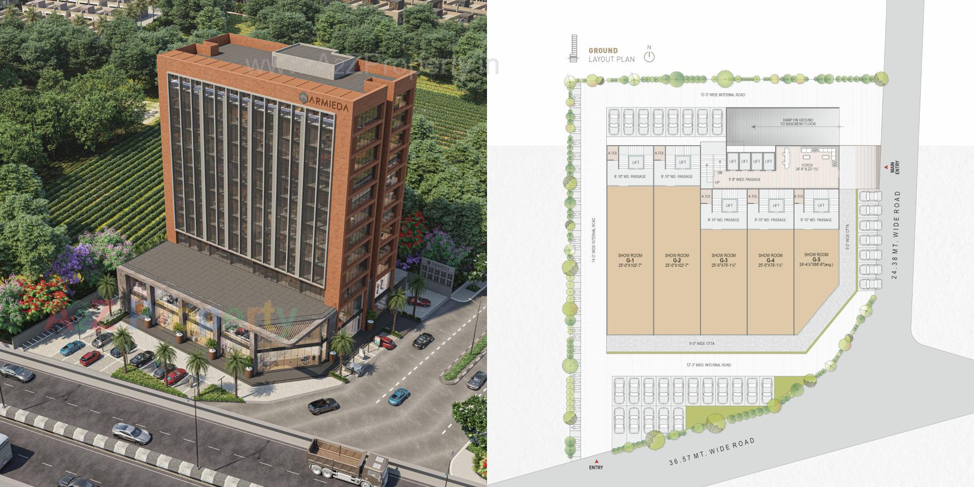 Layout of real estate project Armieda located at Surat, Surat, Gujarat