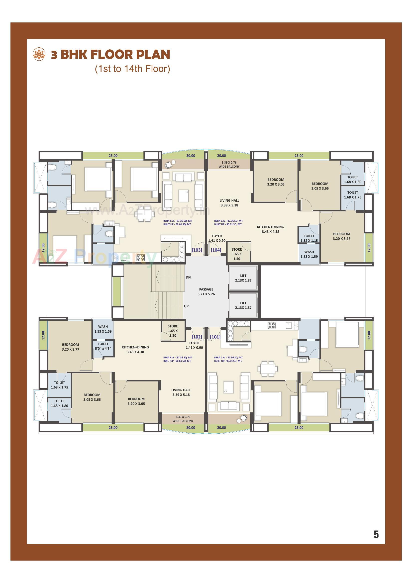 Layout of real estate project Aroma Heights located at Vanakla, Surat, Gujarat