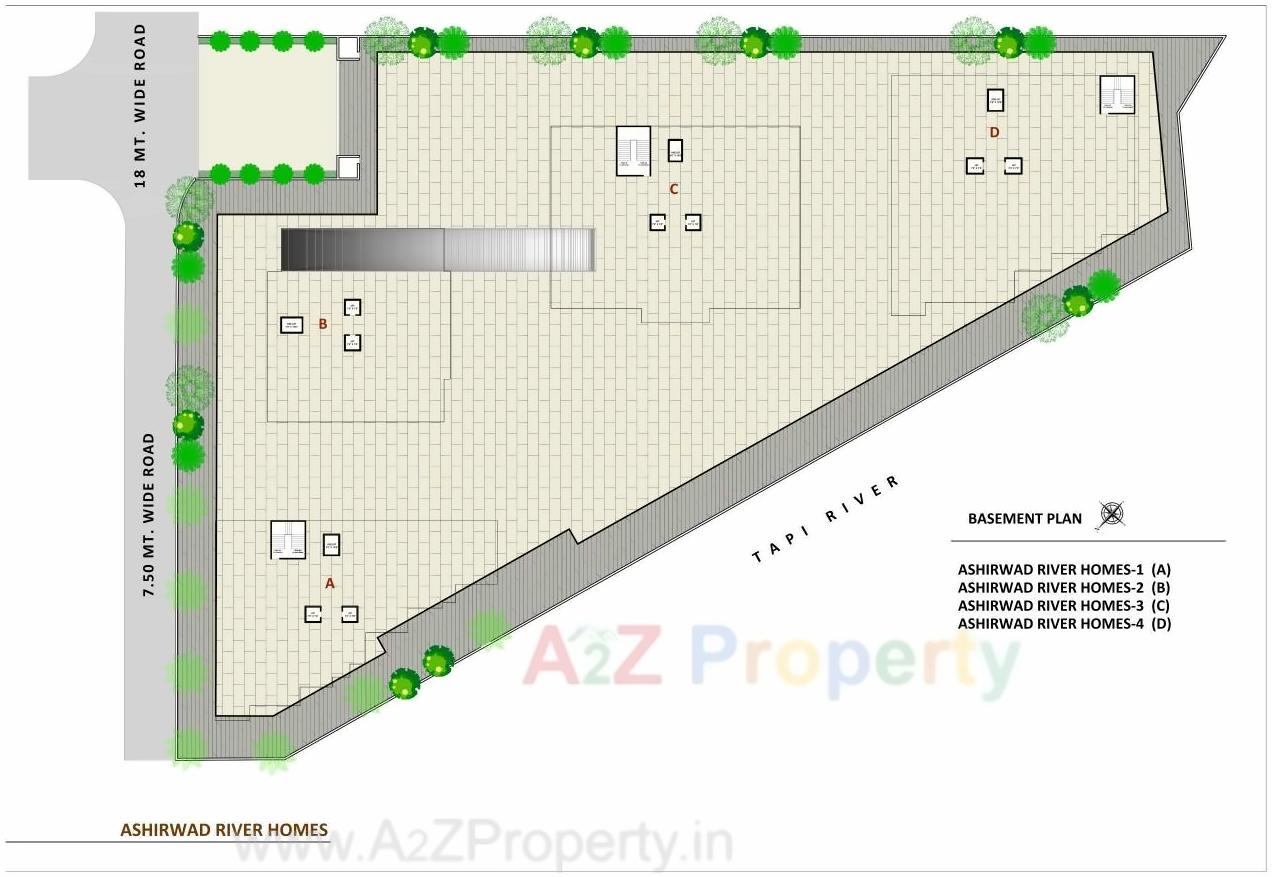 Layout of real estate project Ashirwad River Homes located at Surat, Surat, Gujarat