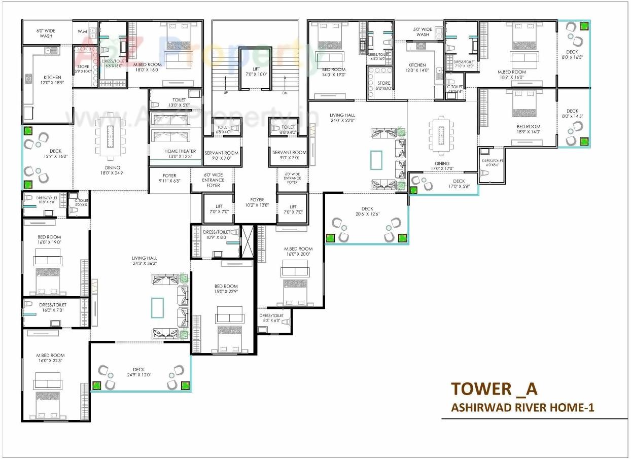 Layout of real estate project Ashirwad River Homes located at Surat, Surat, Gujarat