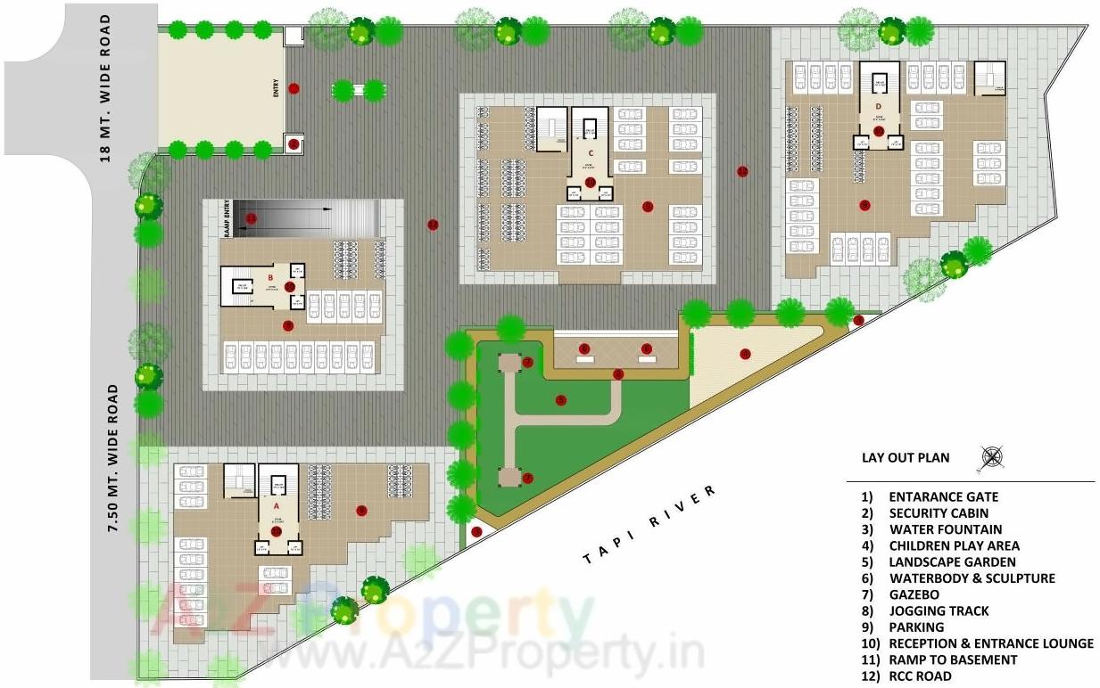 Layout of real estate project Ashirwad River Homes located at Surat, Surat, Gujarat