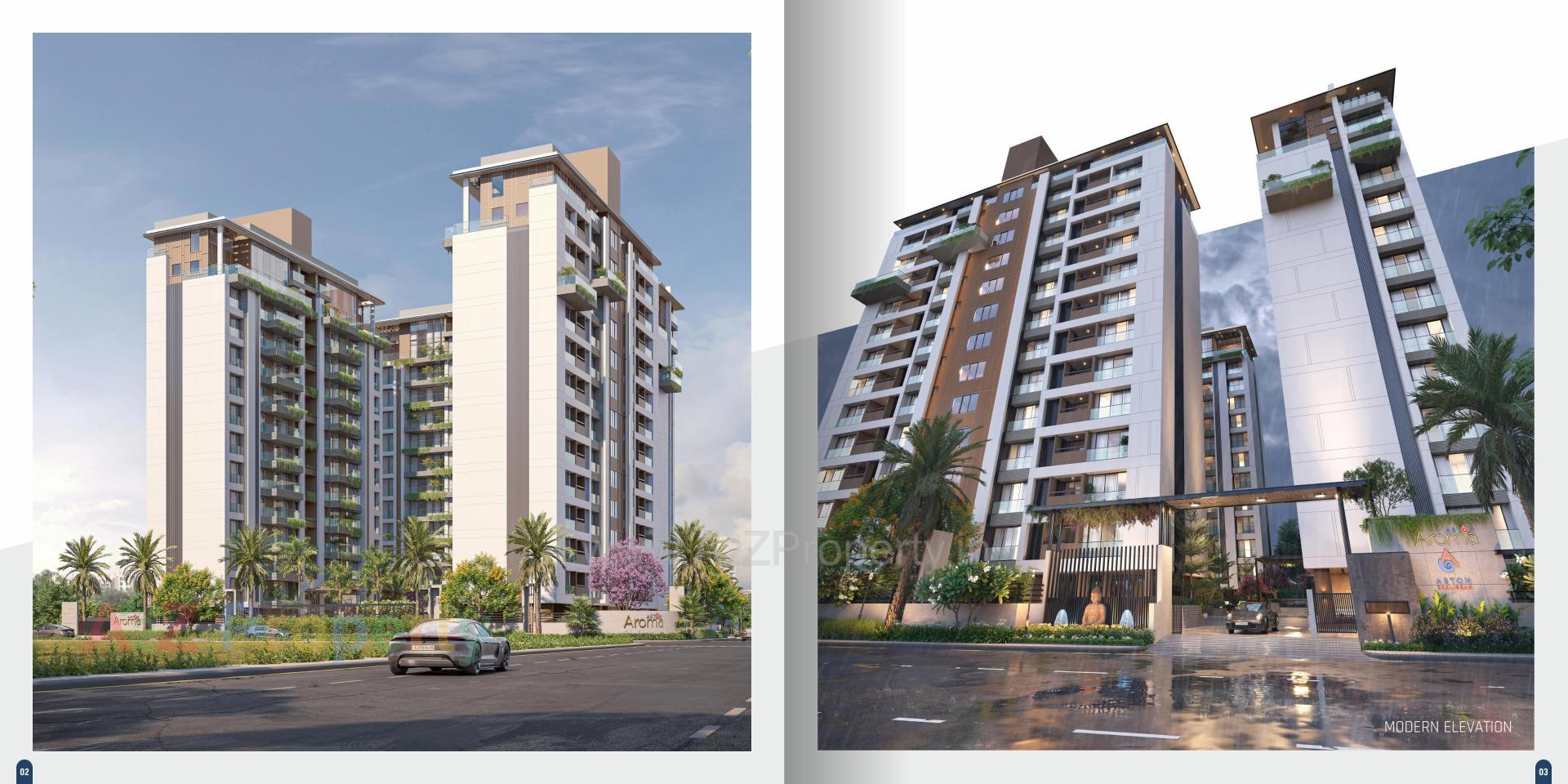 3D Elevation of real estate project Aston Aroma located at Pal, Surat, Gujarat