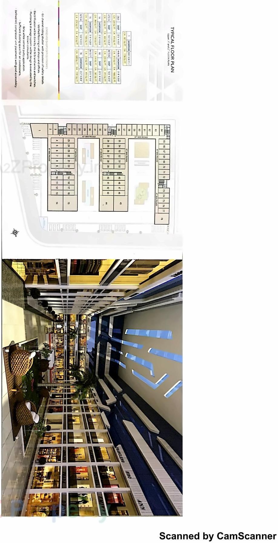 Layout of real estate project Atlanta Business Hub located at Vesu, Surat, Gujarat