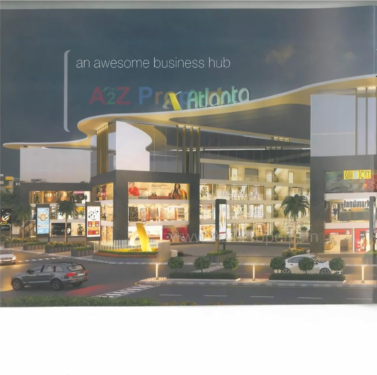 3D Elevation of real estate project Atlanta Mall located at Varachha, Surat, Gujarat