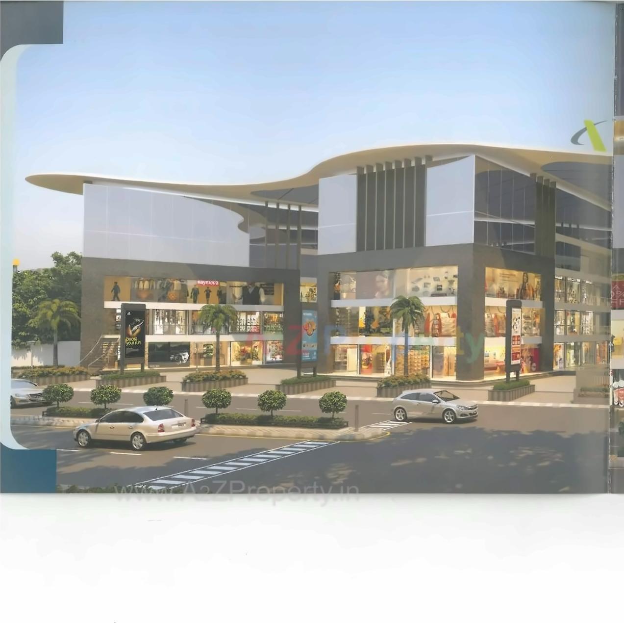 3D Elevation of real estate project Atlanta Mall located at Varachha, Surat, Gujarat
