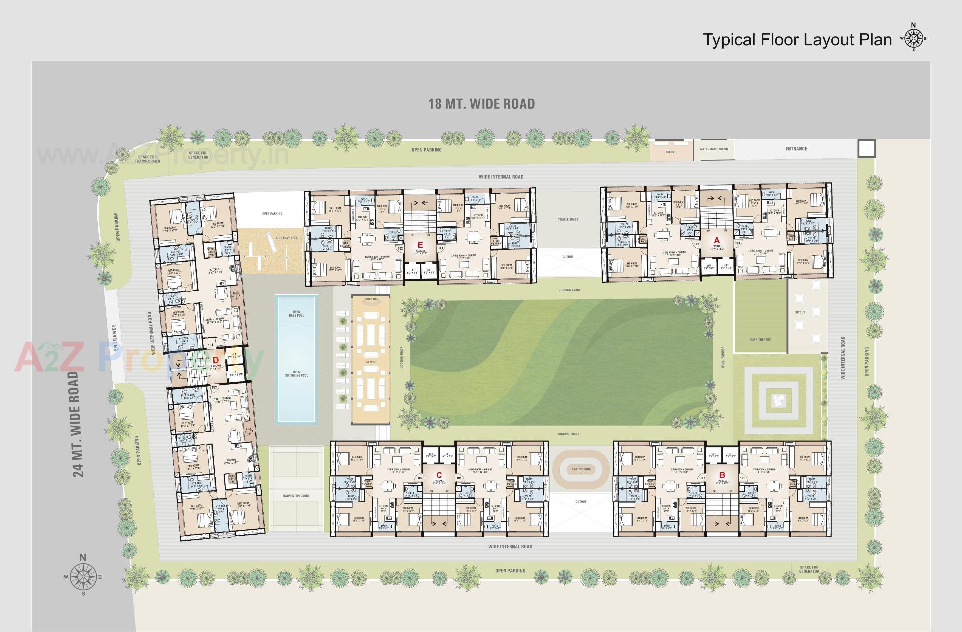 Layout of real estate project Atmosphere Green located at Vesu, Surat, Gujarat