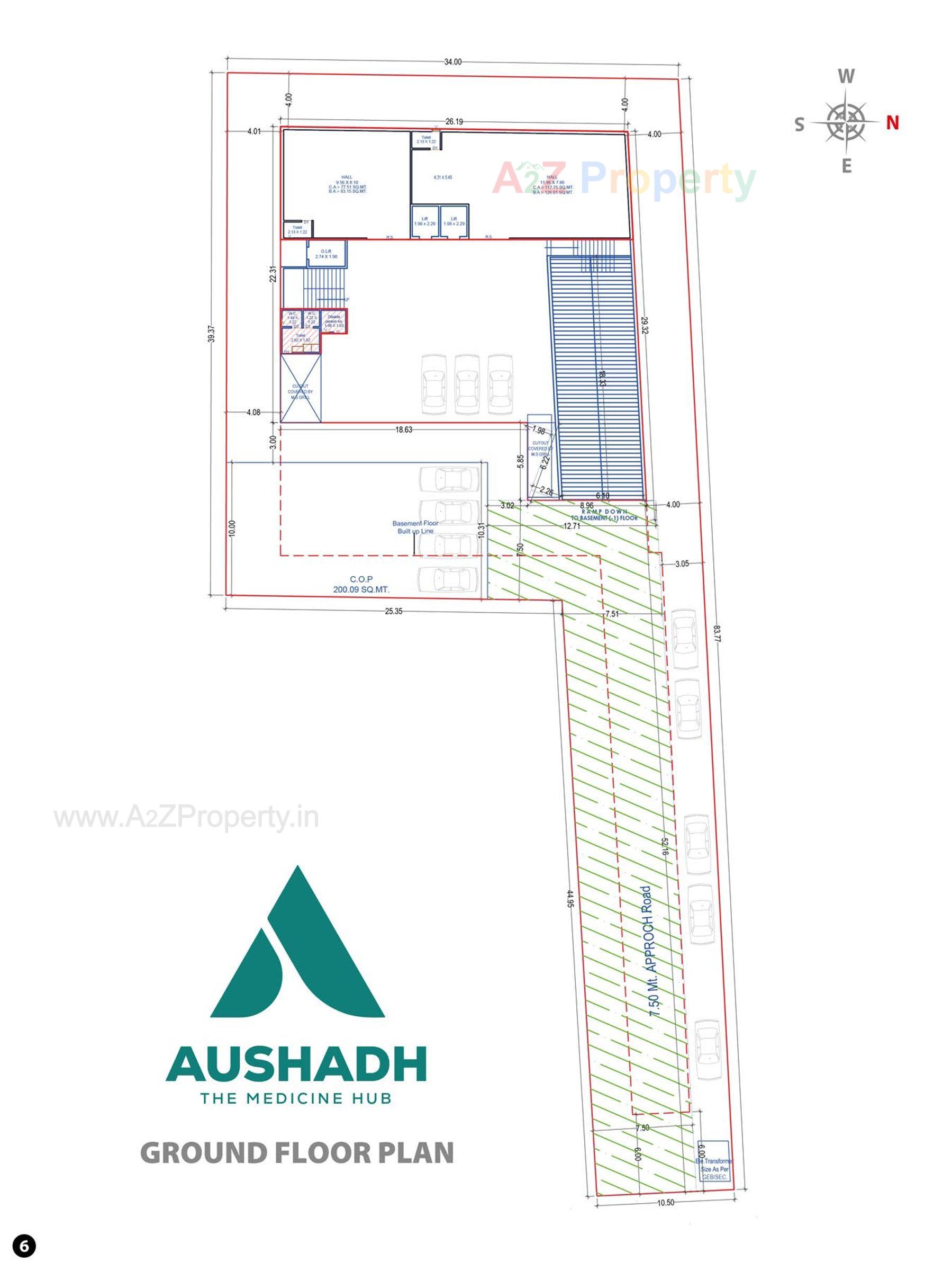Layout of real estate project Aushadh The Medicine Hub located at Ta, Surat, Gujarat