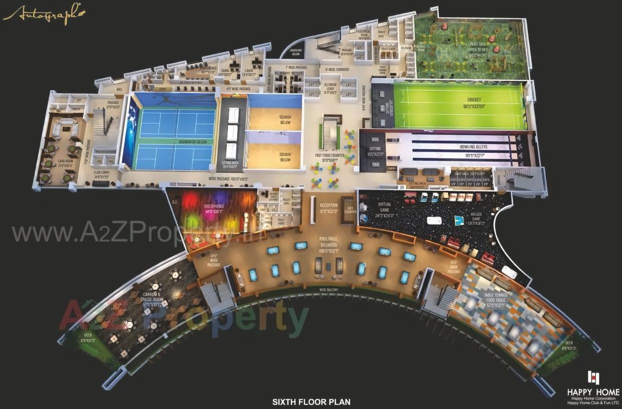 Layout of real estate project Autograph located at Vesu, Surat, Gujarat