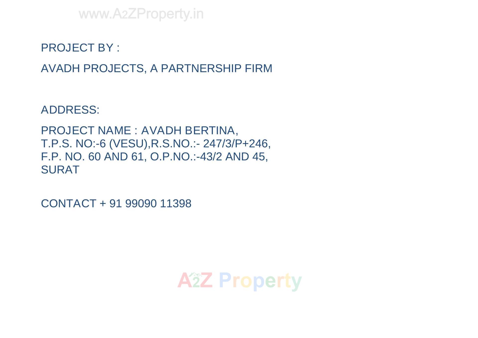  of real estate project Avadh Bertina located at Vesu, Surat, Gujarat