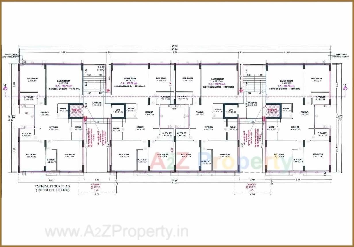 Layout of real estate project Avadh Carolina located at Dumas, Surat, Gujarat