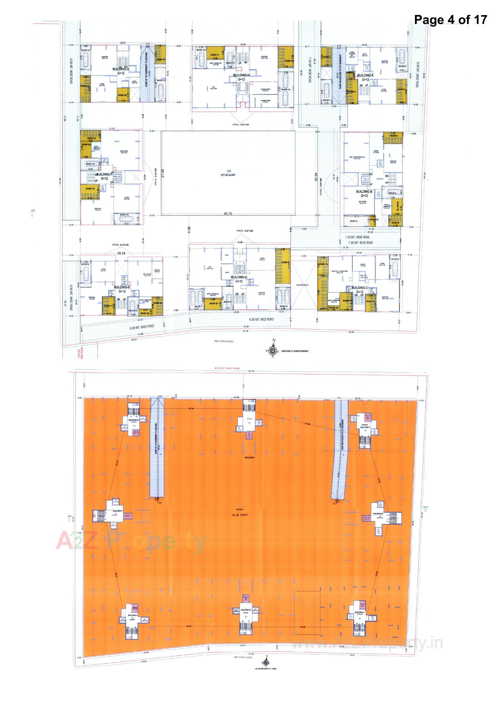 Layout of real estate project Avadh Erlica located at Vesu, Surat, Gujarat