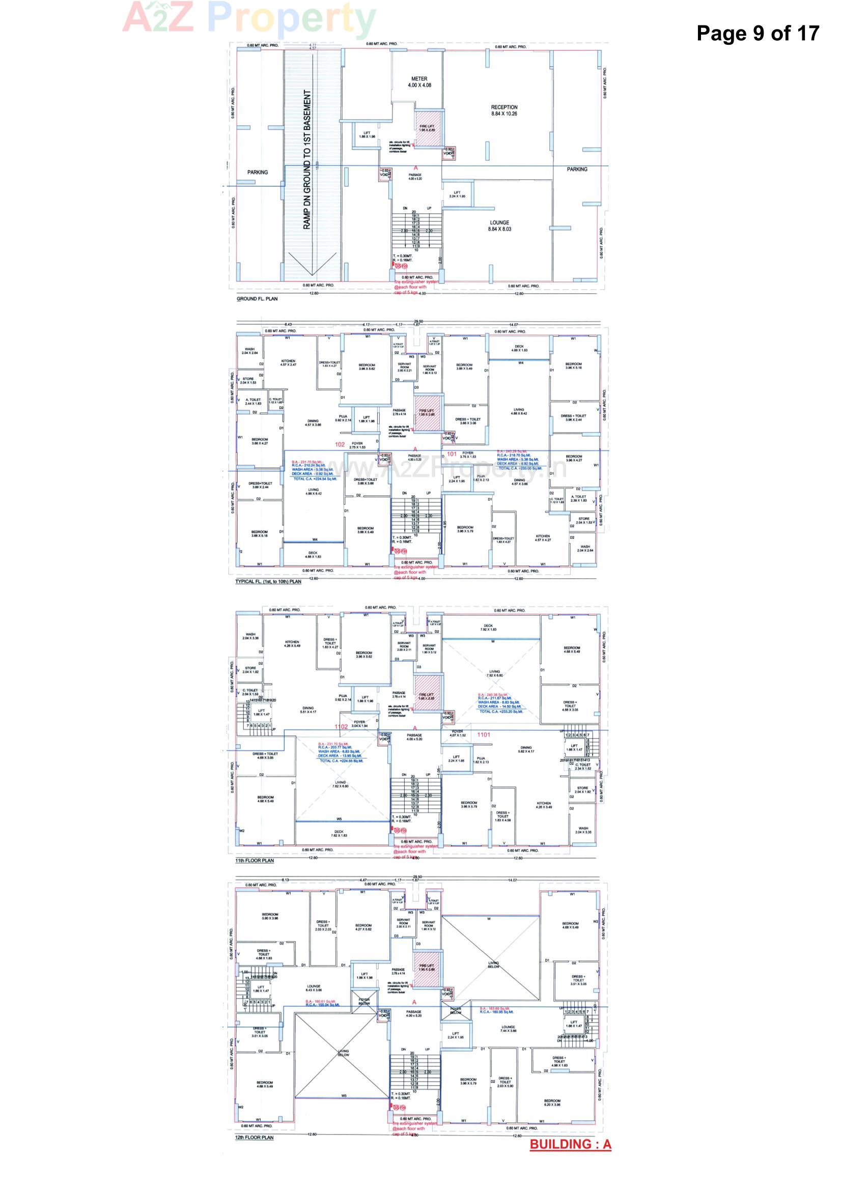 Layout of real estate project Avadh Erlica located at Vesu, Surat, Gujarat