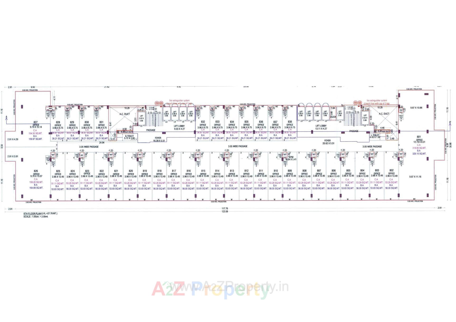 Layout of real estate project Avadh Kontina located at Vesu, Surat, Gujarat