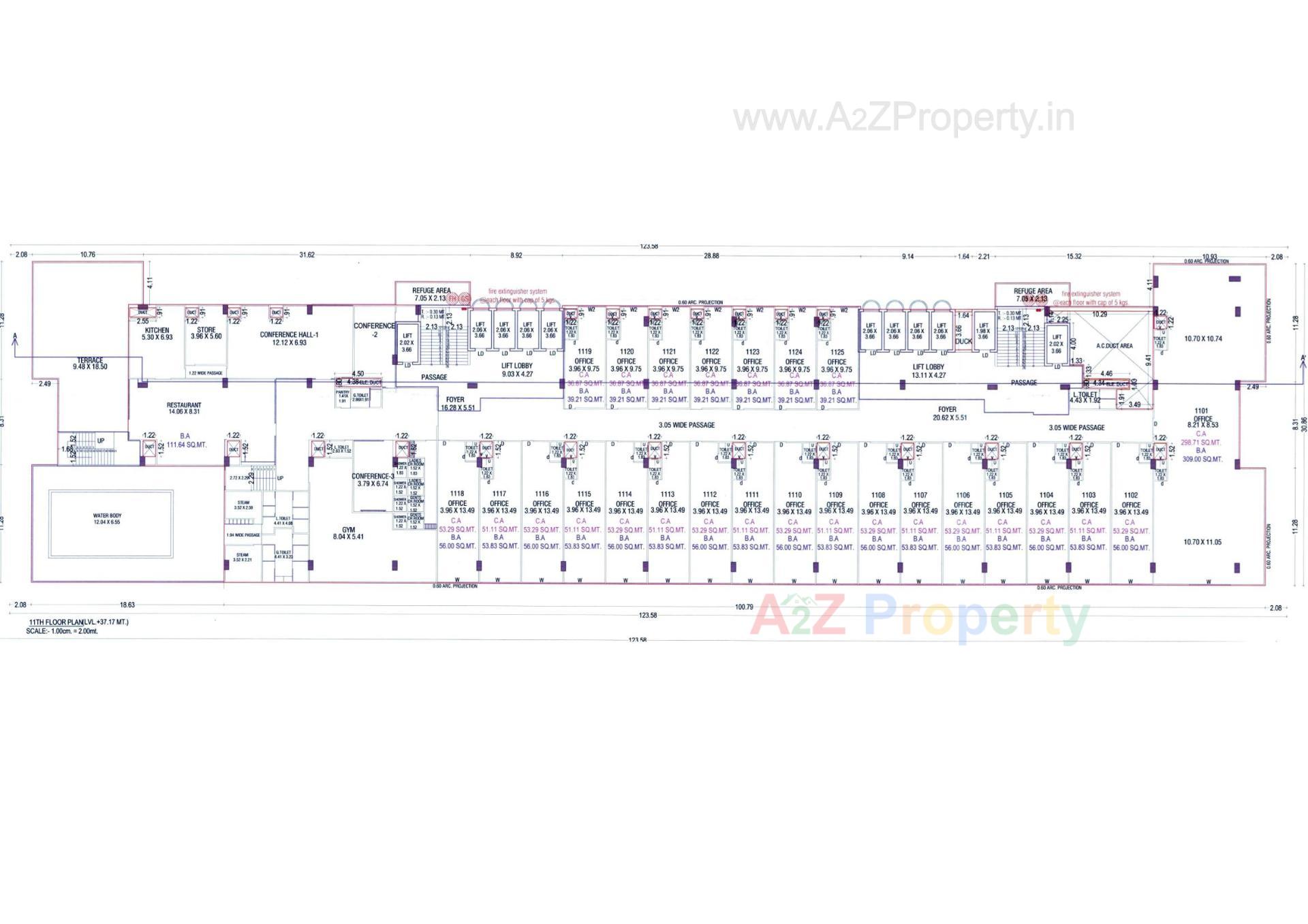 Layout of real estate project Avadh Kontina located at Vesu, Surat, Gujarat