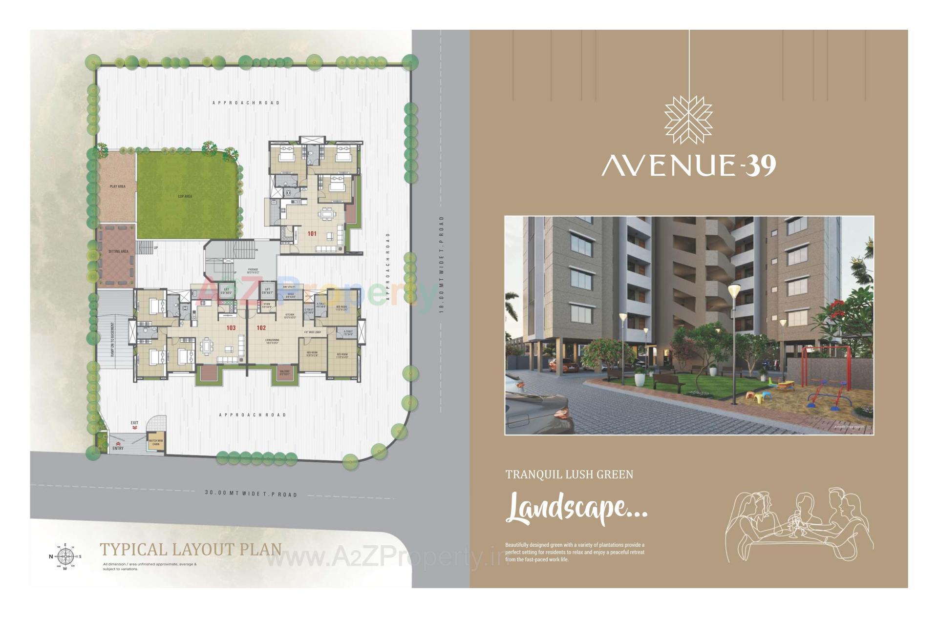 Layout of real estate project Avenue located at Singanpore, Surat, Gujarat