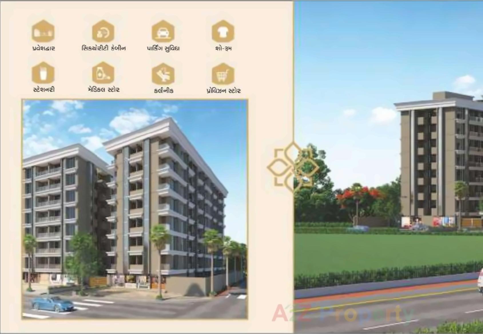 3D Elevation of real estate project Balaji Residency located at Dindoli, Surat, Gujarat