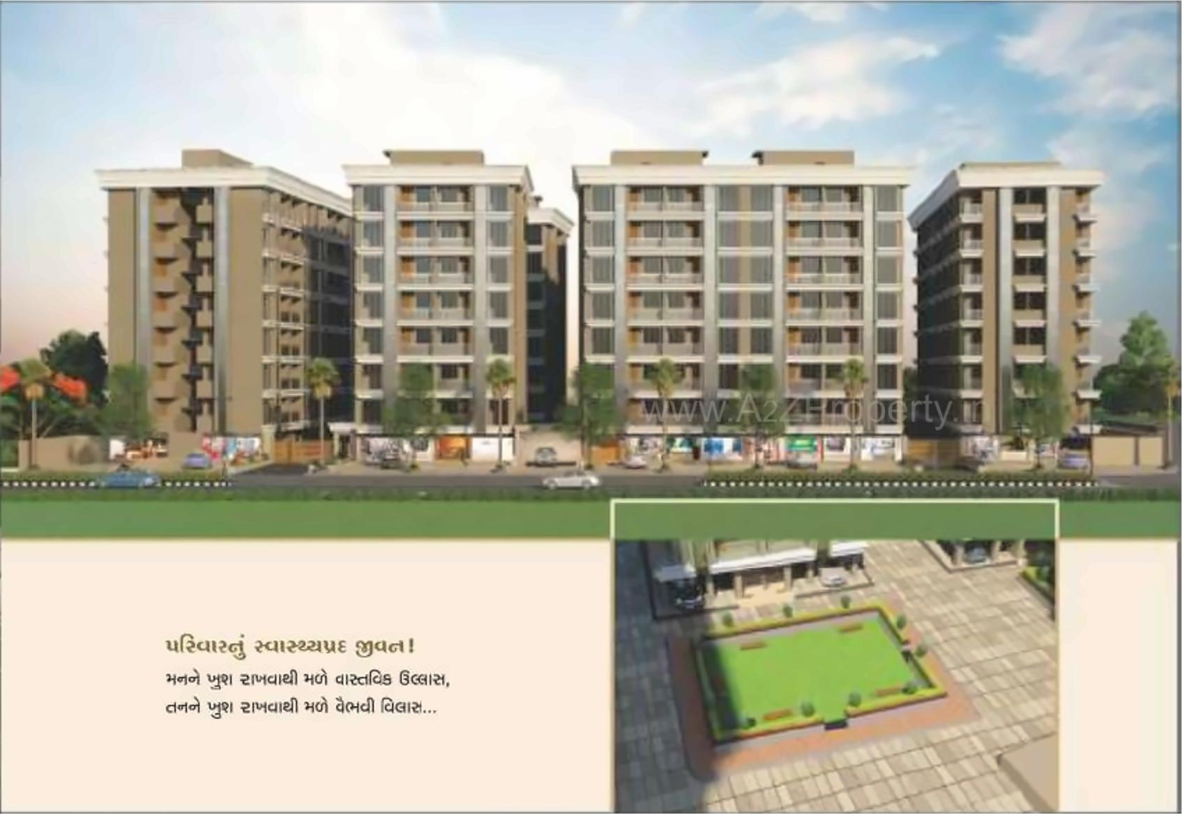 3D Elevation of real estate project Balaji Residency located at Dindoli, Surat, Gujarat