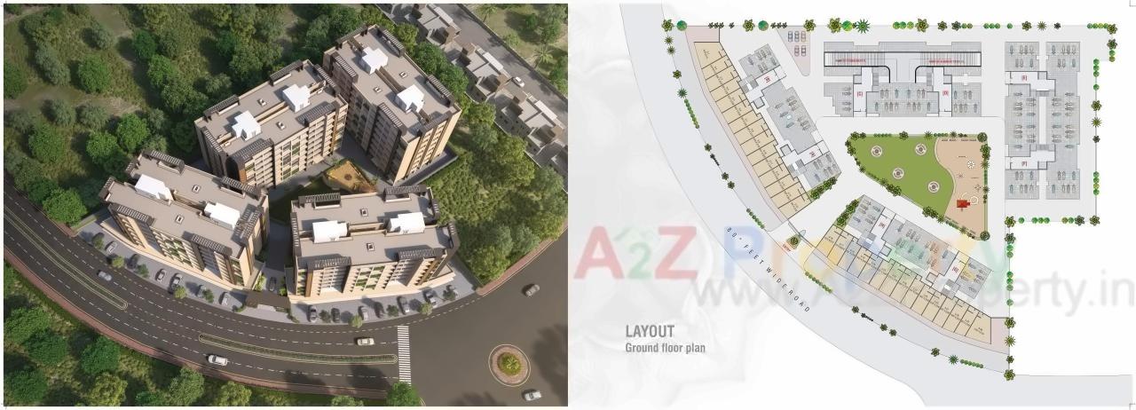 Layout of real estate project Bansari Luxuria located at Kholvad, Surat, Gujarat