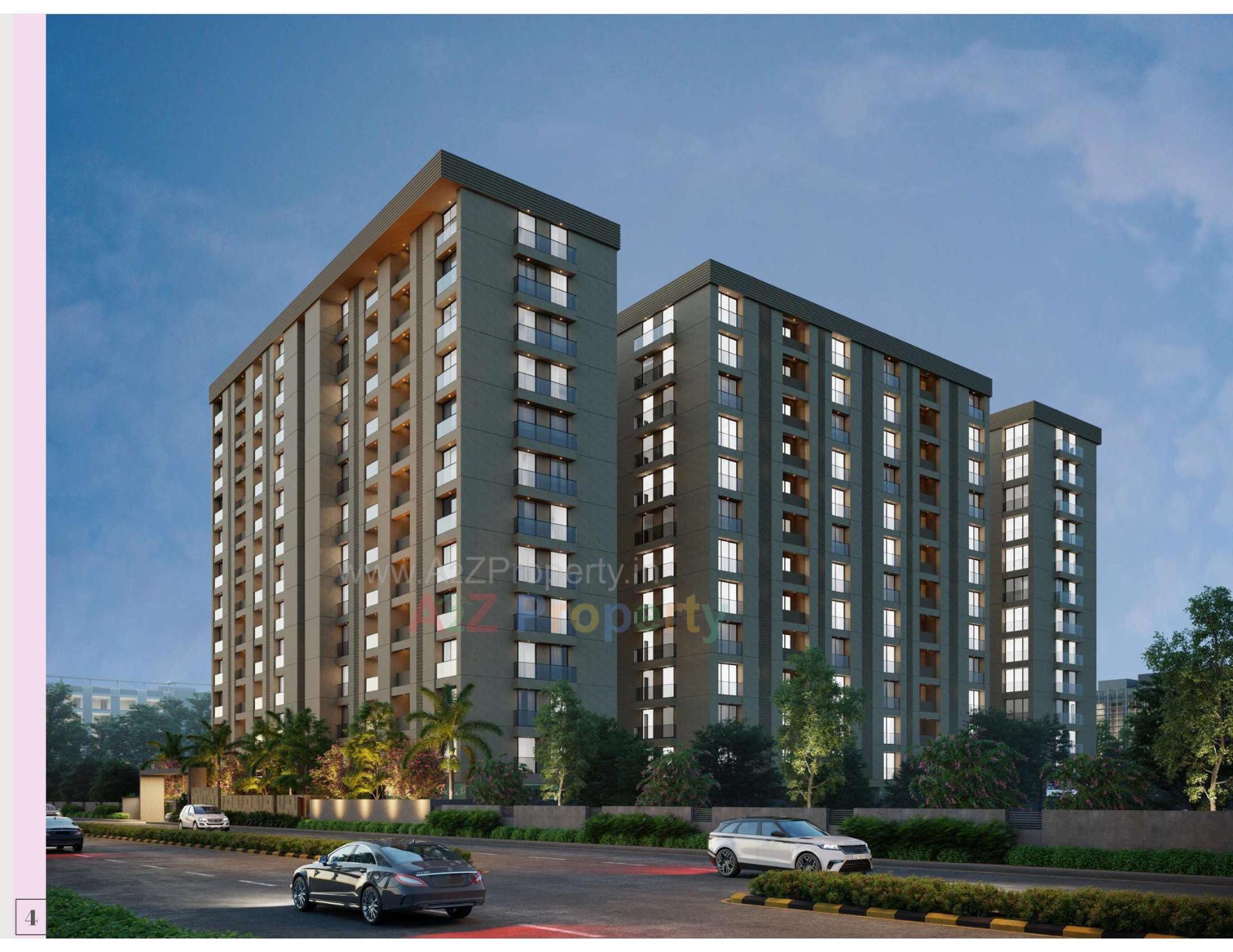 3D Elevation of real estate project Bblossom The Presidency located at Vesu, Surat, Gujarat