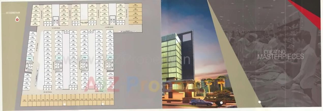 Layout of real estate project Bellagio Lace Textile Market located at Puna, Surat, Gujarat
